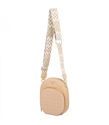 Small stylish mini rounded handbag 3 compartments 2 straps