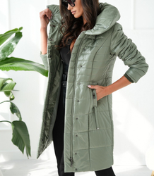 Long elegant quilted insulated coat for women AMELIA