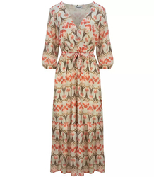 Zwiewna sukienka w kwiaty MIDI falbanki