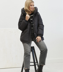 Women's quilted winter jacket with hood KORNELIA