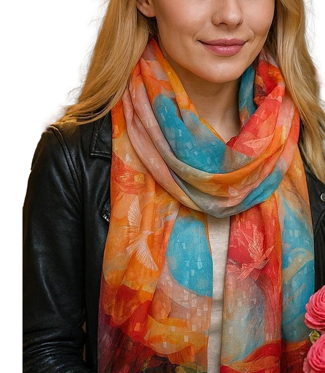 Women's patterned shawl 70x180