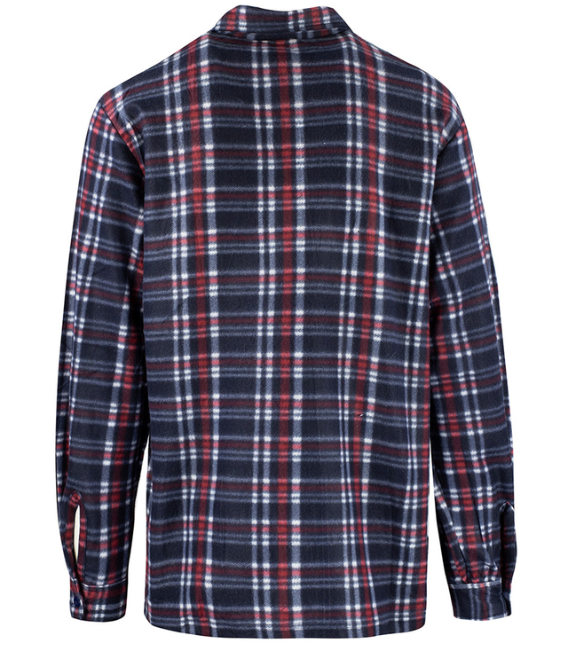 Warm fleece men's plaid shirt with zipper closure 