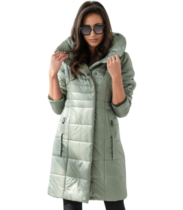 Long elegant quilted insulated coat for women AMELIA