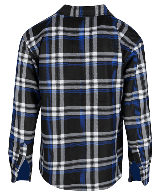 Warm men's checkered shirt with warming button-down classic