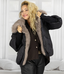 Kurtka zimowa oversize z futerkiem BOMBER LUX