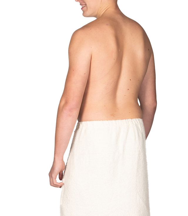 Men's sauna terry cloth kilt with pocket on elastic band