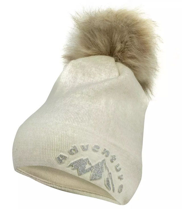 Warm winter hat pompom fleece fur