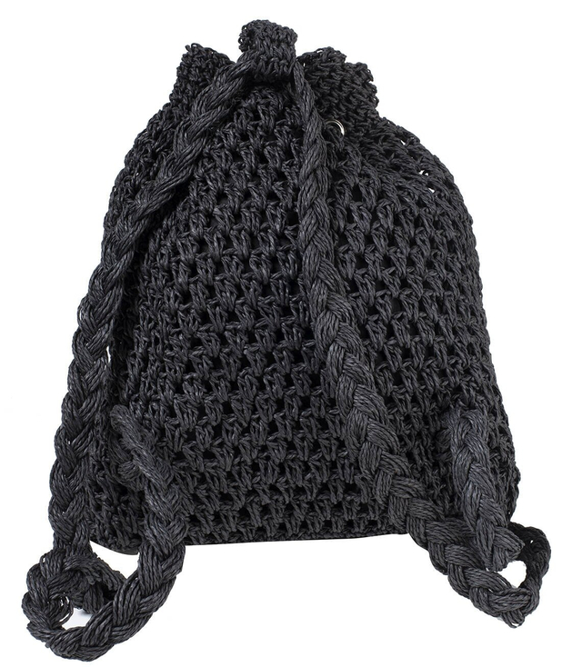 Pleciony słomkowy plecak torba ażurowy worek