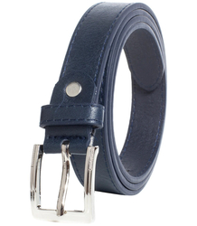 Smooth women's eco leather belt with silver buckle 2.3 cm