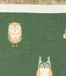 Warm double sided scarf owls knitted fabric