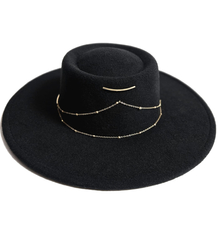 Elegant women's HAT with gold chains