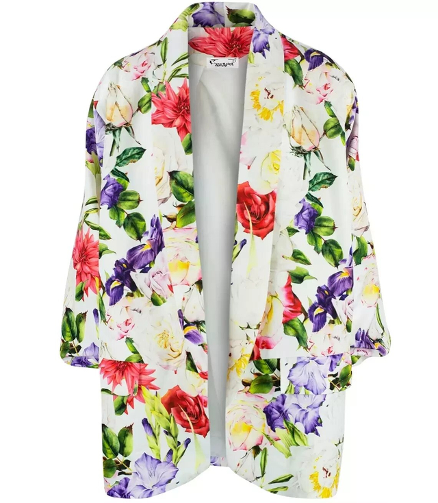 Loose-fitting flowers suit jacket