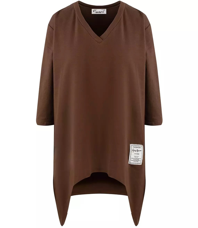 Oversize sweatshirt blouse with asymmetric bottom