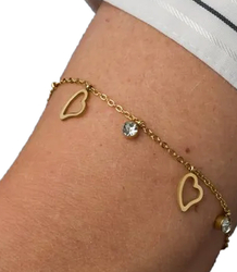 Elegant gold women's steel bracelet