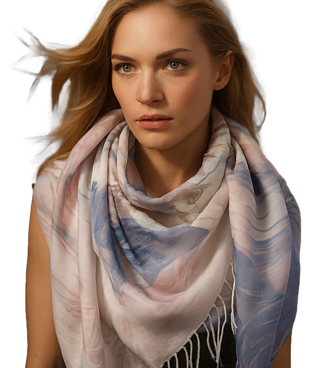 Women's floral pattern scarf 180x70