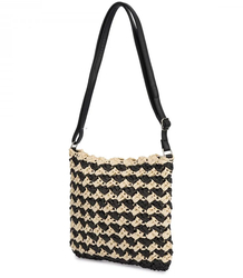 Stylish small shoulder bag braided raffia design