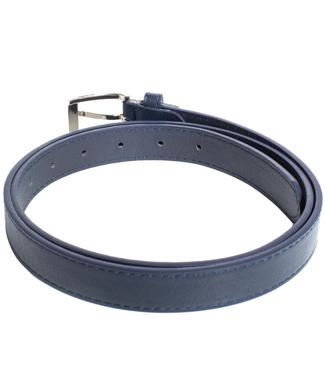 Smooth women's eco leather belt with silver buckle 2.3 cm