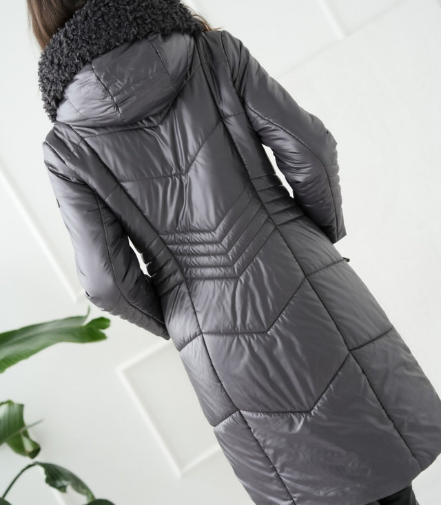 Long elegant quilted insulated women's winter coat MARIA