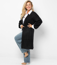 Soft knit cardigan with puffy hair ALBA
