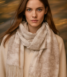 Women's scarf with floral pattern luxury 180x70