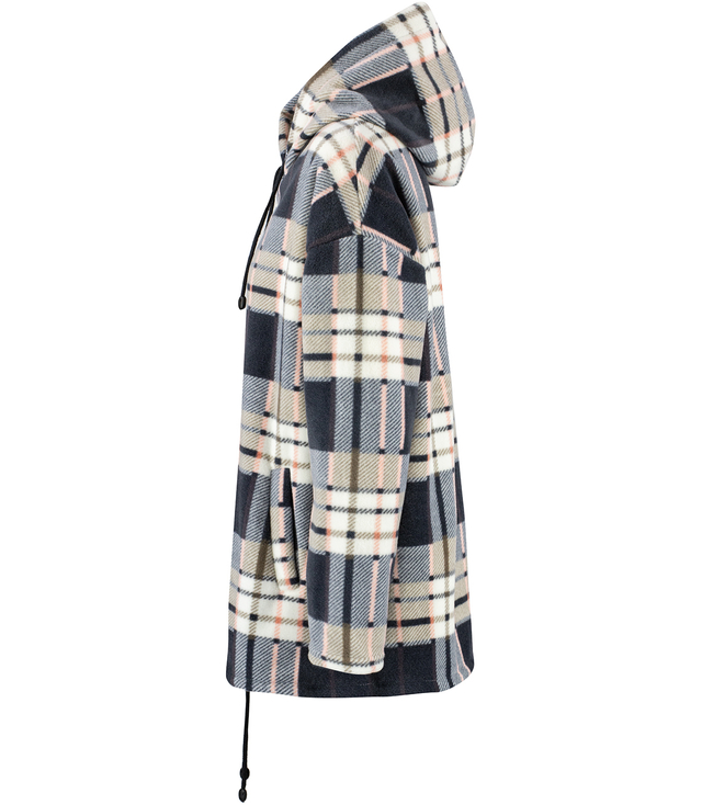 BRITANY warm fleece sweatshirt with a checkered hood
