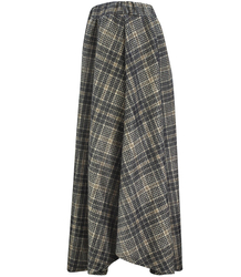 Spódnica rozkloszowana w kratę midi maxi