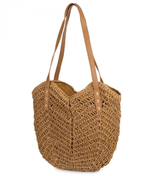 Women's beach bag boho openwork for summer basket shopper