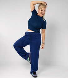 Comfortable sweatpants made of soft material with white insert at the waist LUNA