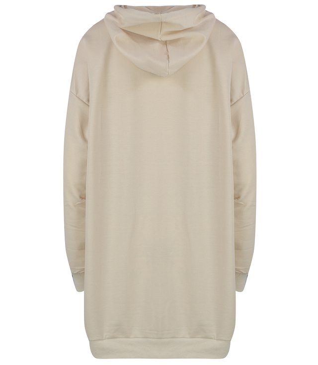 Long oversize dress sweatshirt with hood and heart patch LILLY