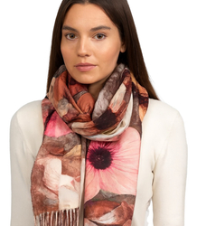 Kwadratowa chusta szal damski z frędzlami