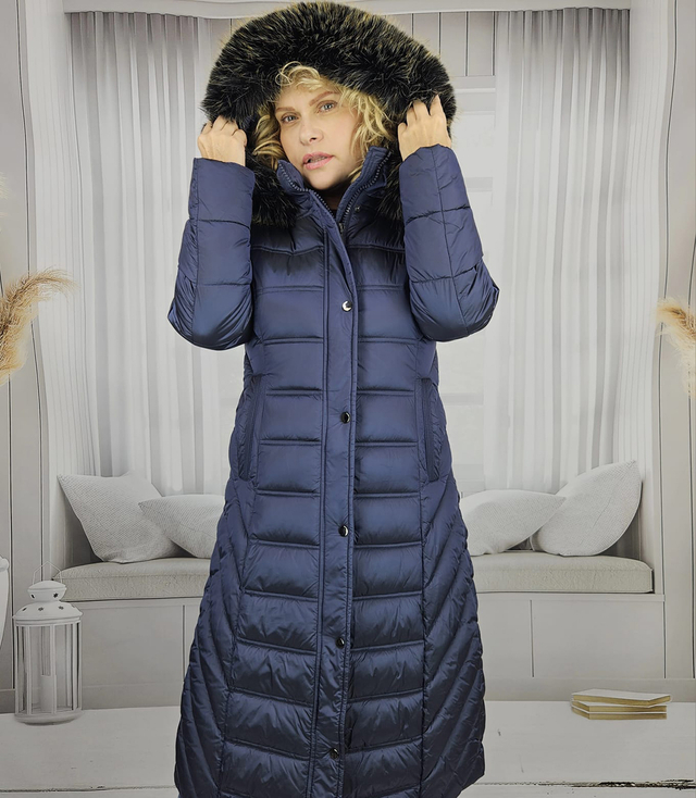 Long quilted winter warm coat with hood ARCTICA jacket