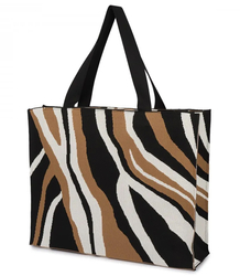 Shopper bag patterned large colorful shoulder bag with zipper