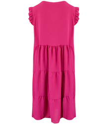 Urocza sukienka letnia midi z falbankami lużna oversize IZABELL