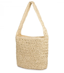 Torebka boho z plecionki z napisem PARIS MILANO