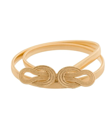 Women's belt with a gold lion and zircons, adjustable and elastic