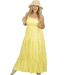 Summer boho strapless maxi dress with ruffles SOLEA