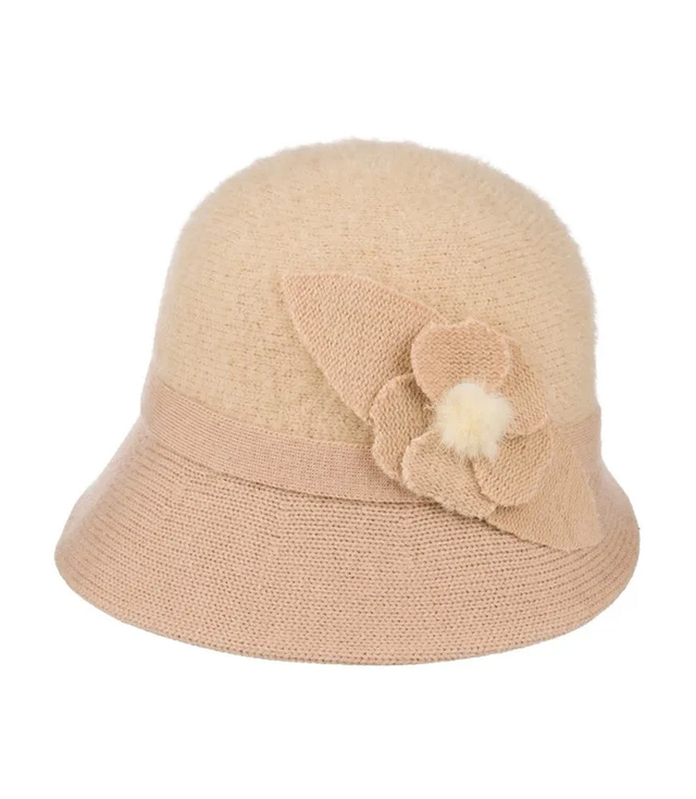 Women's hat cloche patch flower