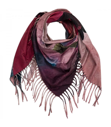 Square shawl scarf for women with tassels AGRAFKA