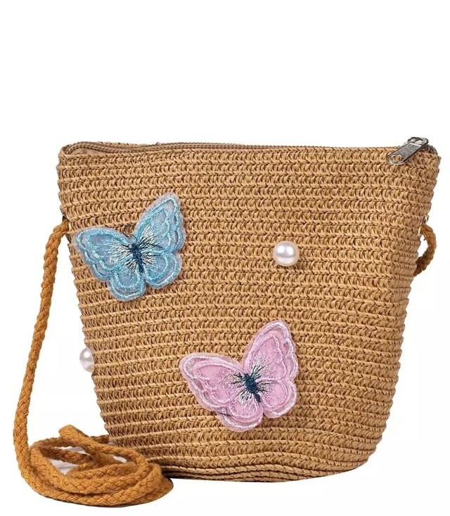A charming set of hat butterflies flowers + handbag