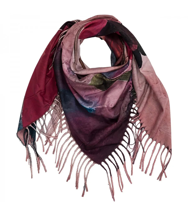 Square shawl scarf for women with tassels AGRAFKA