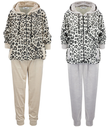 Tracksuit, pants, sweatshirt, velor set, leopard print LEA