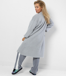 Soft knit cardigan with puffy hair ALBA