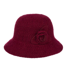 Women's hat cloche patch flower