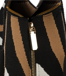 Shopper bag patterned large colorful shoulder bag with zipper