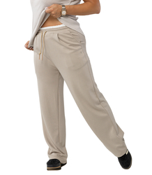 Comfortable sweatpants made of soft material with white insert at the waist LUNA
