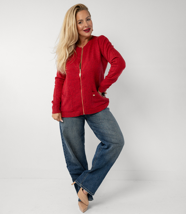 LIVIA melange knit cardigan pullover cardigan