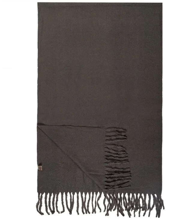 Elegant scarf with tassels in one color