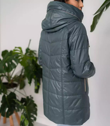 Women's transitional jacket with a quilted hood IZA