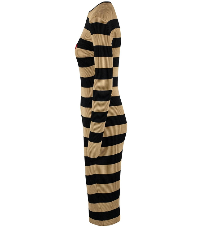 Elegant striped dress with a LOVE heart