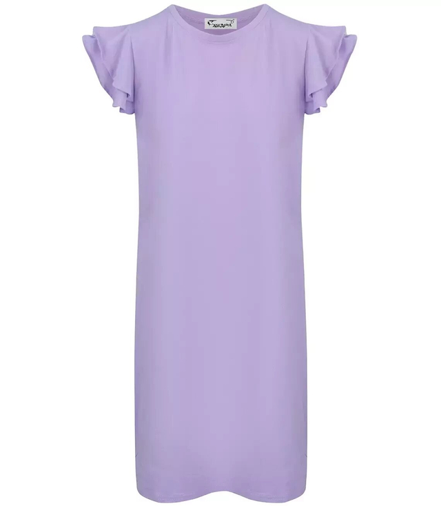 Cotton simple dress with frills